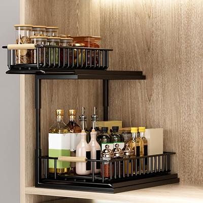 Suppino Under Sink Organizer, 2-Tier Metal Put Out Under Kitchen Sink  Organizers and Storage, Sliding Shelf Cabinet Organizer for Kitchen,  Bathroom