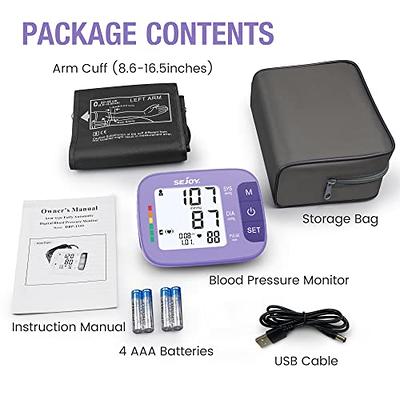 Sejoy Blood Pressure Cuff Arm Automatic, Blood Pressure Machine Monitors  Accurate for Home Use, Adjustable Digital BP Cuff Kit, Large Backlit  Display, 120 Sets Memory, USB Carrying Bag Included - Yahoo Shopping