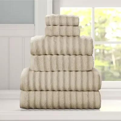 Madison Park Signature 6 Piece Turkish Cotton Bath Towel Set Natural