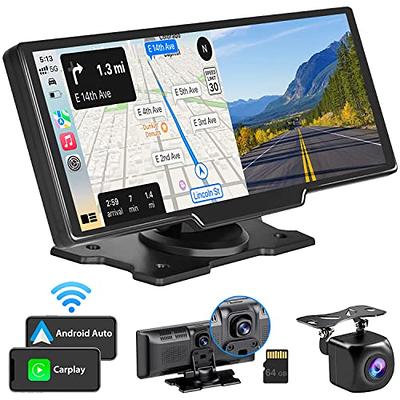 Lamtto Wireless Apple Carplay Car Stereo with Front 2K Dash Cam