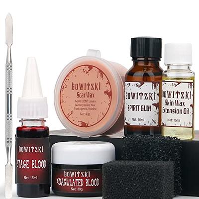 Special Effects Makeup Kit For Halloween, Including 6 Colors Of Bruised  Body Paint, Scar Wax, Wax Extending Oil, Liquid Latex, Fake Blood, Spatula,  Scratch Sponge, And Brush.