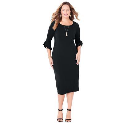 Catherines Women's Plus Size Curvy Collection Drape Front Dress 