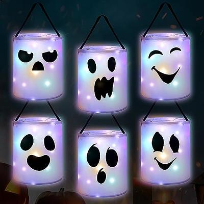 Shappy 2 Pieces LED Light Halloween Candy Bags Light up Halloween Party  Bags Multipurpose Reusable Halloween Bucket Trick or Treat Bags for Kids