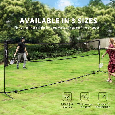 VIVOHOME Portable 17ft Height Adjustable Outdoor Badminton Net Set