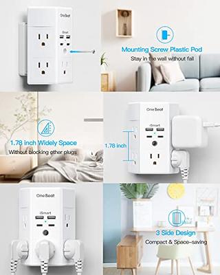 Multi Plug Outlet Splitter, Unidapt Multiple Outlet Extender Adapter with 6  Electrical Outlets, Side Outlet Splitter Box, Wall Tap Power Plug Expander