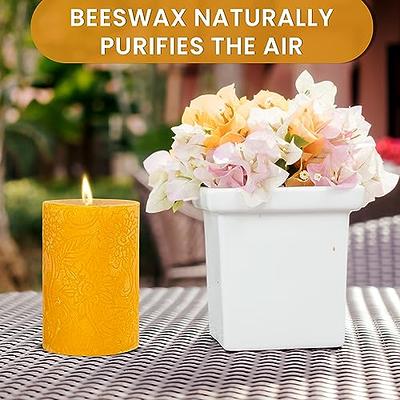 BeeTheLight Beeswax Pillar Candle (2.7 x 3.4) - Smokeless Unscented  Candle - 54 Hours Burn Time - Natural & 100% Pure Beeswax Candle - Handmade