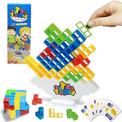 ALKISTA 48 Pcs Tetra Tower Balance Stacking Blocks Game, Board Games for 2  Players+ Family Games, Parties, Travel, Kids & Adults Team Building Blocks