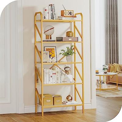 KIVENJAJA Triple Wide 5-Tier Bookshelf, Industrial Display