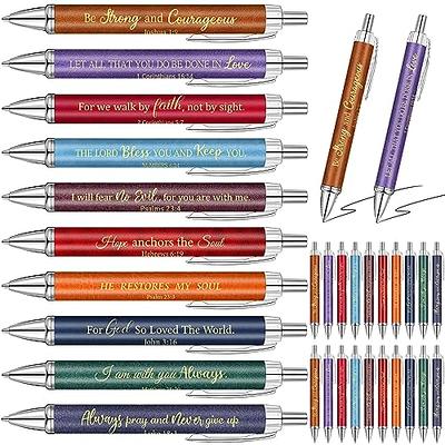 Qeeenar 50 Pcs Bible Verse Ballpoint Pens Christian Pens