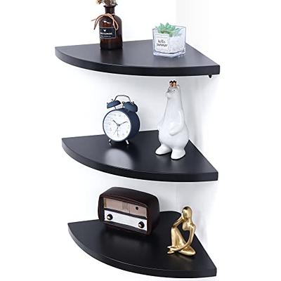 Zaqw 3Pcs Corner Shelves, White Wall Mount Floating Storage Shelf for  Bedroom Living Room Bathroom, Float Corner Display Shelf