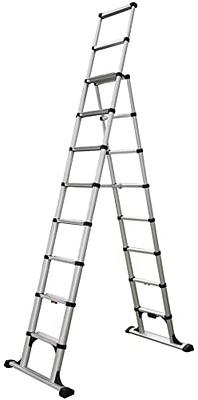 BOWEITI 12.5FT A Frame Telescoping Ladder, Aluminum Telescopic Ladder w/ Balance Bar & Movable Wheel, 330lbs Capacity Compact Ladder, RV Extension  Ladder for Household, Outdoor - Yahoo Shopping