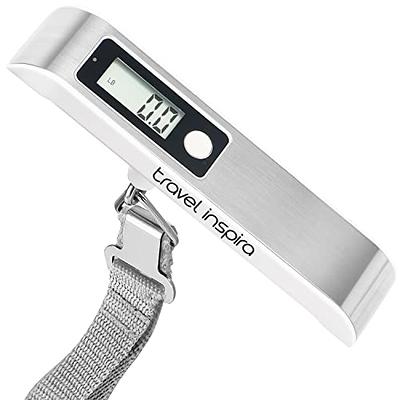 Digital Luggage Scale, 110LB Portable Handheld Baggage Scale for Travel, Suitcase  Scale with hook, Battery Included with Overweight Alert, White Backlight  LCD Display - Silver 