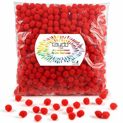 Caydo 500PCS Red Pom Poms, 1cm Small Pom Poms Balls for Kids DIY Art  Creative Crafts Projects and Decorations