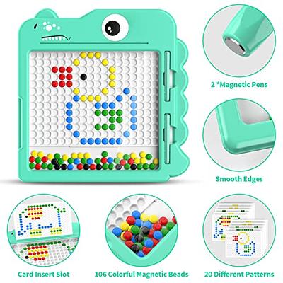 Magnetic Doodle Board for Kids & Toddlers, Magnetic Drawing Board with  Magnet Pen & Beads, Magnetic Dot Art, Montessori Educational Preschool Toy,  Travel Toys for 3+ Years Old Boys Girls