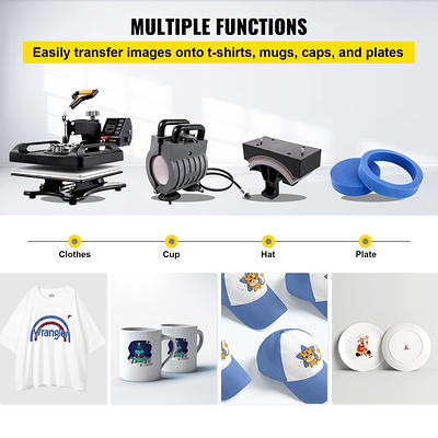 BENTISM Heat Press Machine 5 in 1,12 x 15 Dual-Tube Heating Press  Sublimation Machine 360° Rotation Swing Away T-Shirt Printing Machine  Dual-Tube Heating for DIY T-Shirts Cap & Mugs Black - Yahoo