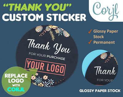 Custom Logo Sticker, Thank You Sticker For Small Business, Personalized  Business Label, Diecut Corjl, Paper-Not Waterproof - Yahoo Shopping