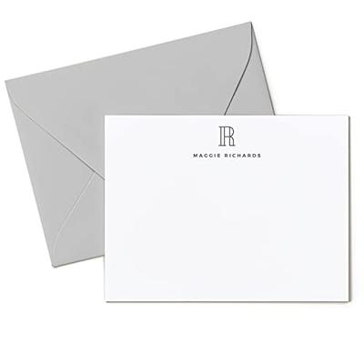 Curio Press Personalized Stationery Flat Note Cards and Envelopes Set,  Choose Colors and Quantity, Monogram Stationary Set For Men, Custom  Monogrammed Initial Notecards for Women - OUTLINE MONO FLAT - Yahoo Shopping