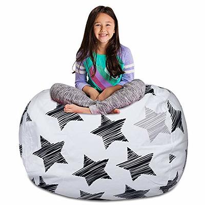 Aubliss Stuffed Animal Storage Bean Bag Chairs Cover, 50x 35 Extra Large  Bean Bags Chair for Kids Adults, Beanbag Toy Storage for Boys Girls -  Premium Cotton Canvas Grey Stripe - Yahoo