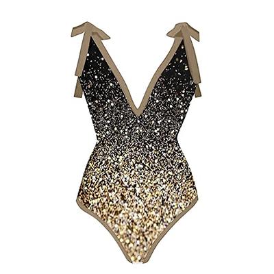 ZDRZK one Piece Cutout Swimsuits for Women Sexy Sparkly One Piece Swimsuit  with Beach Coverups Cute Printed Push Up Bikini Set Two Piece Wrap Skirt  Bathing Suit Gold M - Yahoo Shopping