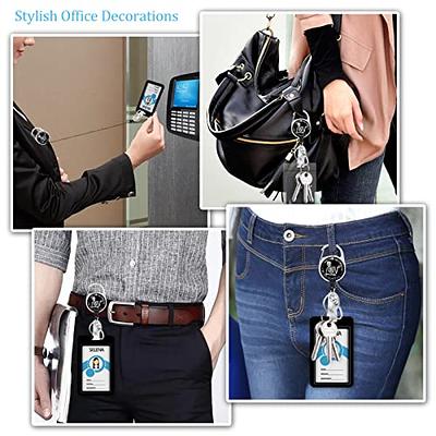 Funny Id Badge Holder, Badge Reel Retractable Keychain, Skeleton Card Holder  with Carabiner Clip Heavy Duty, Id Name Tag Badge Case Protector Cover for  Office Work Nurse Teacher Women Student Gifts 