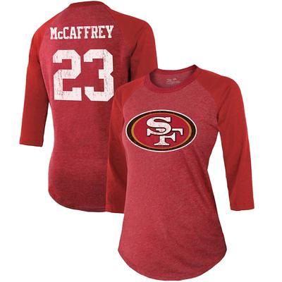 Women's Fanatics Branded Scarlet San Francisco 49ers Wordmark Long Sleeve  V-Neck T-Shirt