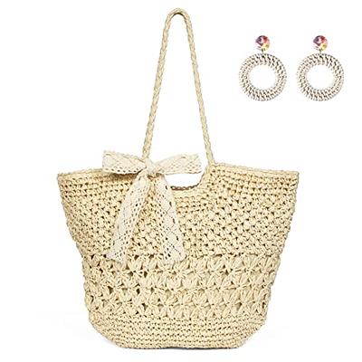 Minimalist Straw Bag For Women Summer Beach Woven Tote Hobo