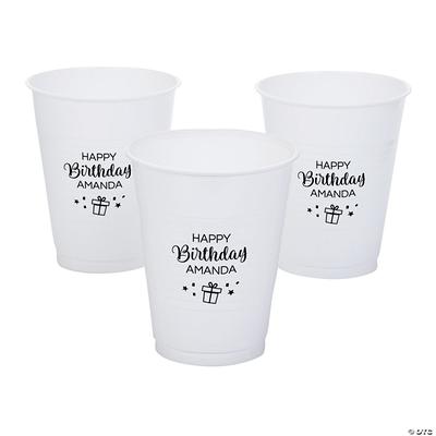 40 PC Red Personalized Birthday Party Solid Color Plastic Cups 5 16 oz