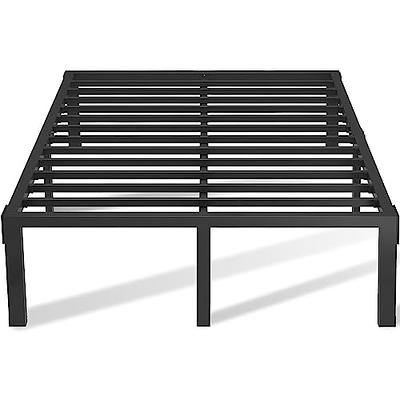 ROIL 14 Inch Queen Size Bed Frame with Mattress Slide Stopper - Double  Black Basic Anti Squeak