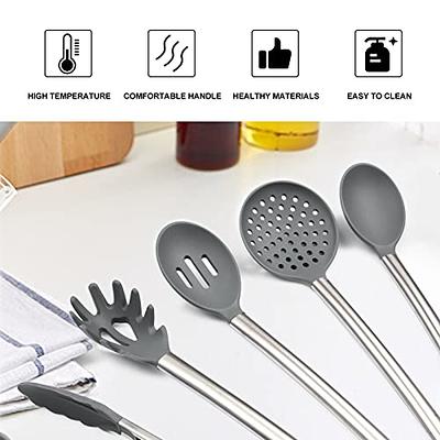 Tefrey Silicone Spatula Set With Kitchen Tongs, Nonstick Seamless