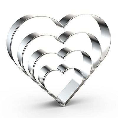 Heart Cookie Cutter Set Large/Small/Mini - 5 Inch, 4 Inch, 3 Inch, 2 Inch -  4 Piece Valentine's Heart Shaped Cookie Cutters Shapes Biscuit Molds for  Baking - Stainless Steel - Yahoo Shopping