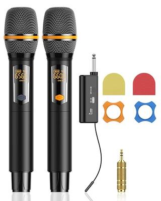  KITHOUSE K380A Wireless Microphone Karaoke Microphone Wireless  Mic Dual with Rechargeable Bluetooth Receiver System Set - UHF Handheld  Cordless Microphone for Singing Speech Church(Elegant Black) : Musical  Instruments