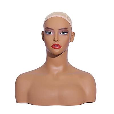 L7 MANNEQUIN Realistic Mannequin Head with Shoulders Plastic mannequin Heads  for Wigs Earrings Hat Sunglassess Display - Yahoo Shopping