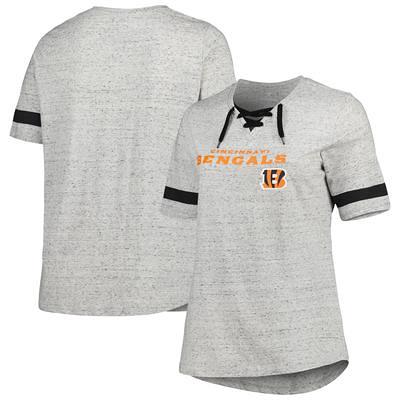 Women's Majestic White/Black Cincinnati Bengals Lace-Up V-Neck T-Shirt 