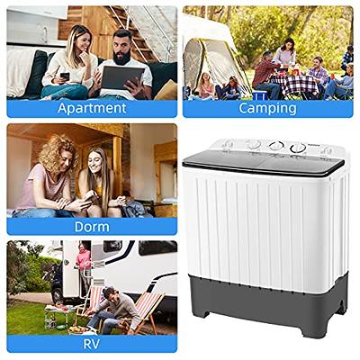  BANGSON Portable Washing Machine, Mini Twin Tub Washer and  Dryer Combo with 17.6 lbs Large Capacity, Portable Washer for Apartment,  Dorm, RV, Camping, Home, 25.6x14.2x28.8 inches, White & Blue : Everything