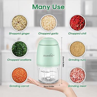 Electric Mini Garlic Chopper,Mini Food Chopper, Portable Electric Garlic  Grinder with USB Charging for Onion, Carrot, Meat, Baby Food, Vegetable