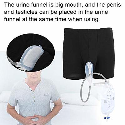 Amazon.com: Urine Collection Bag, Reusable Silicone Male Urine Funnel Pee  Holder, Wearable Urine Bag Incontinence Pure Cotton Underpants for : Health  & Household