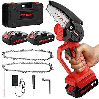 Saker 20V 4 in. Cordless Mini Chainsaw Including 2 Batteries