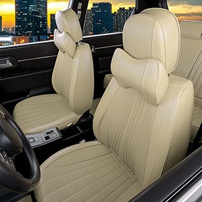  Coverado Seat Covers, Car Seat Covers Full Set, Leather Seat  Covers Protector Automotive Seat Covers with Lumbar Support Universal Fit  for Most Sedans SUV Pick-up Truck(Beige) : Automotive