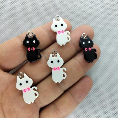 Cat Charm Pendants Animal Resin Charms Jewelry Making DIY Craft