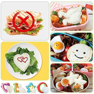 Complete Bento Lunch Box Supplies and Accessories For Kids - Sandwich  Cutter and Bread Crust Remover - Mini Vegetable Fruit cookie cutters -  Silicone