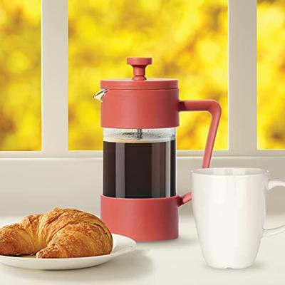 WORBIC French Press, 12oz Double-Wall Insulated French Press Coffee Maker, French Press Stainless Steel with 3 Level Filtration System and 3 Extra