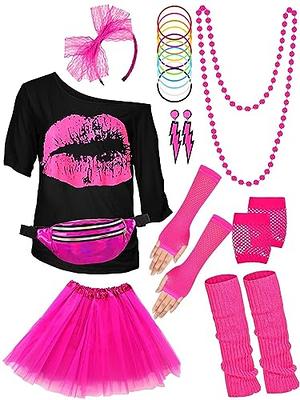 7 Pcs 80s Workout Costume 80s Accessories Set 80s 90s Leotard Legging Headband  Wristbands Leg Warmers Earrings Fanny Pack (Splash Print, Large) - Yahoo  Shopping