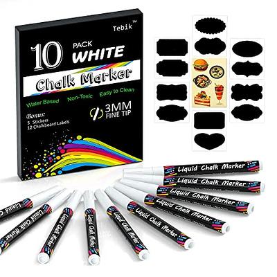 Wrapables Set of 32 Chalkboard Labels / Chalkboard Stickers with White Chalk Pen- 3.5 x 2