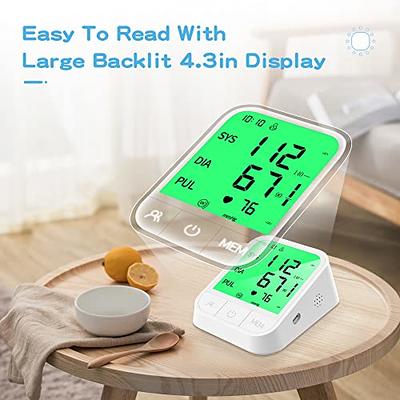  Blood Pressure Monitors for Home Use Upper Arm, Automatic  Digital BP Machine, High Blood Pressure Monitor with Large Cuff 8.66-15.75  Inch, Large Screen with 4 Color Backlit Display, 2 X 99