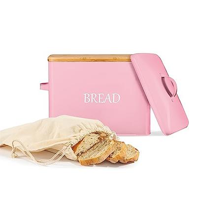 Meraki Home Bread Storage Container with 2 Lids, Cotton Bread Bag