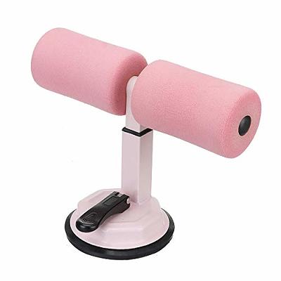 Sit up Bar Floor Abdominal Trainer with Strong Suction Cup Home Workout  Full Body Training Fitness Equipment Height Adjustable Situp Aid Pink 