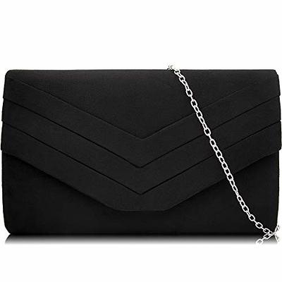 Milisente Evening Bag for Women, Suede Envelope Evening Purses Crossbody  Shoulder Clutch Bag