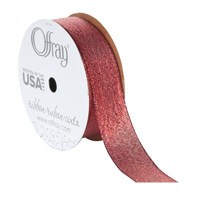 Offray Ribbon, Light Pink 1 1/2 inch Floral Satin Ribbon, 9 feet