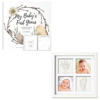 Little Growers Baby Memory Book WITH Keepsake Box, Baby Milestone Stickers  AND Baby Footprint Kit - First