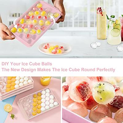 Ice Cube Tray Round Ice Trays For Freezer With Lid And Bin - Temu